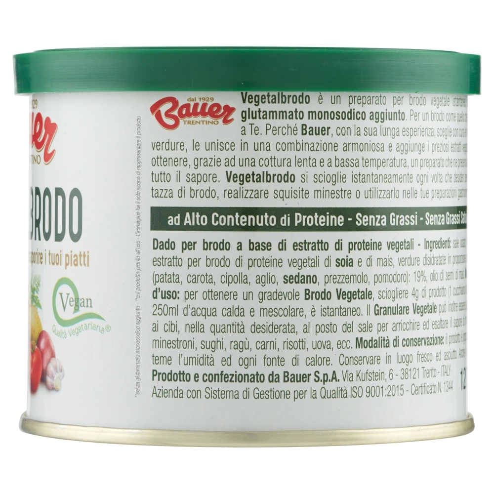 Bauer Vegetalbrodo Brodo granulare per insaporire i tuoi piatti 120 g