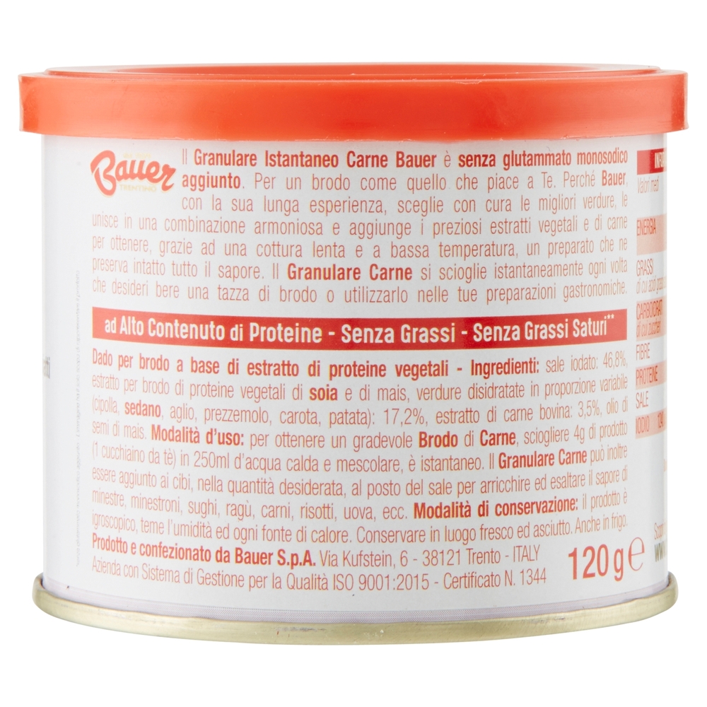 Bauer Carne Brodo granulare per insaporire i tuoi piatti 120 g