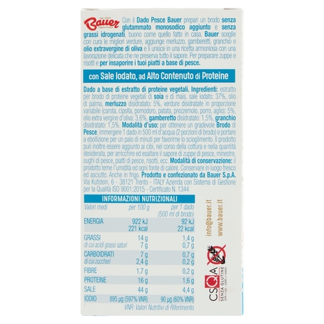 Bauer Pesce Dadi per insaporire i tuoi piatti 6 x 10 g