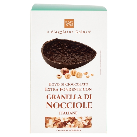 Uovo di Cioccolato Extra Fondente con Granella di Nocciole Il Viaggiator Goloso
