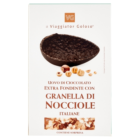 Uovo di Cioccolato Extra Fondente con Granella di Nocciole Il Viaggiator Goloso