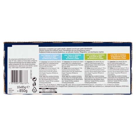 FELIX Le Ghiottonerie le Varietà in Gelatina (Platessa/Tonno & Coniglio/Pollo) 10 x 85 g