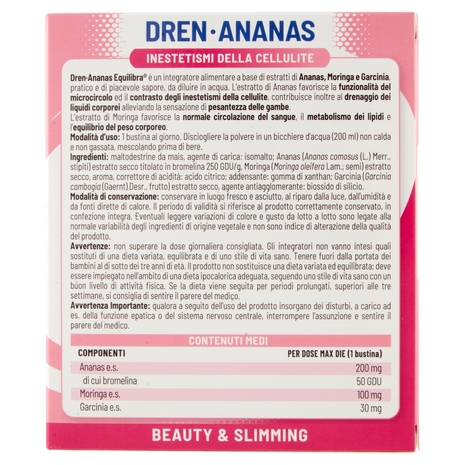 equilibra Dren-Ananas Inestetismi della Cellulite 14 Bustine Monodose 56 g