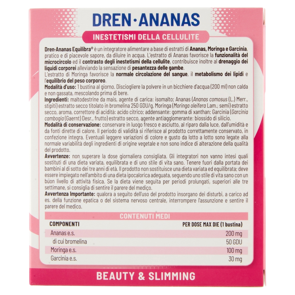 equilibra Dren-Ananas Inestetismi della Cellulite 14 Bustine Monodose 56 g