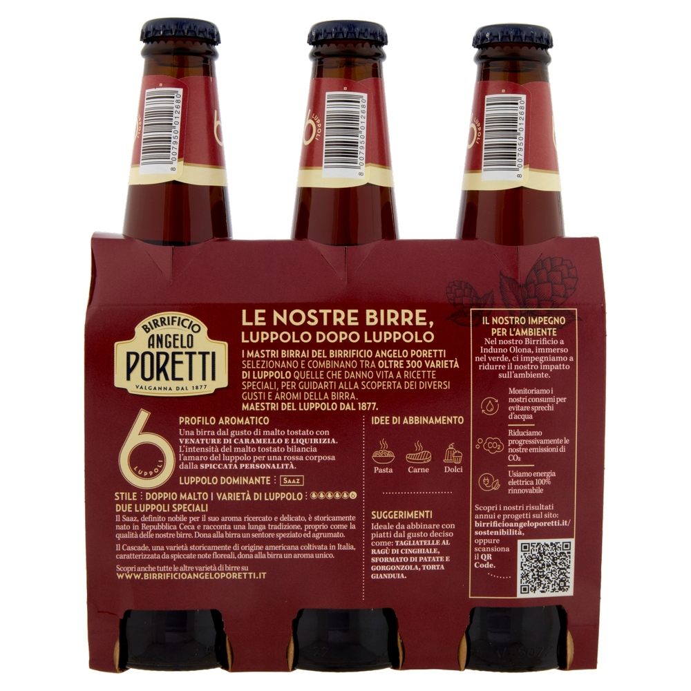 Birrificio Angelo Poretti Bock Rossa 6 Luppoli 3 x 33 cl