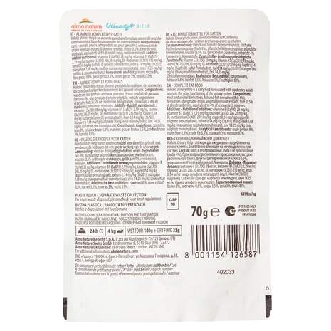 almo nature Urinary Help Adult & Mature Cat con Pesce 70 g