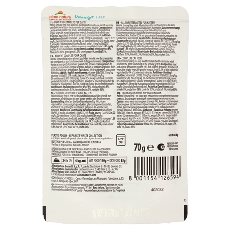 almo nature Urinary Help Adult & Mature Cat con Pollo 70 g