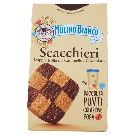 Mulino Bianco Biscotti Scacchieri Frolla con Caramello e Cioccolato 300g