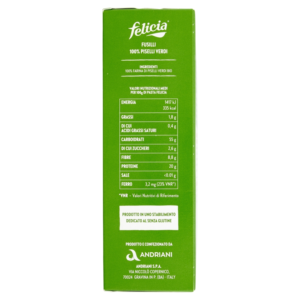felicia Fusilli Piselli Verdi Bio 250 g