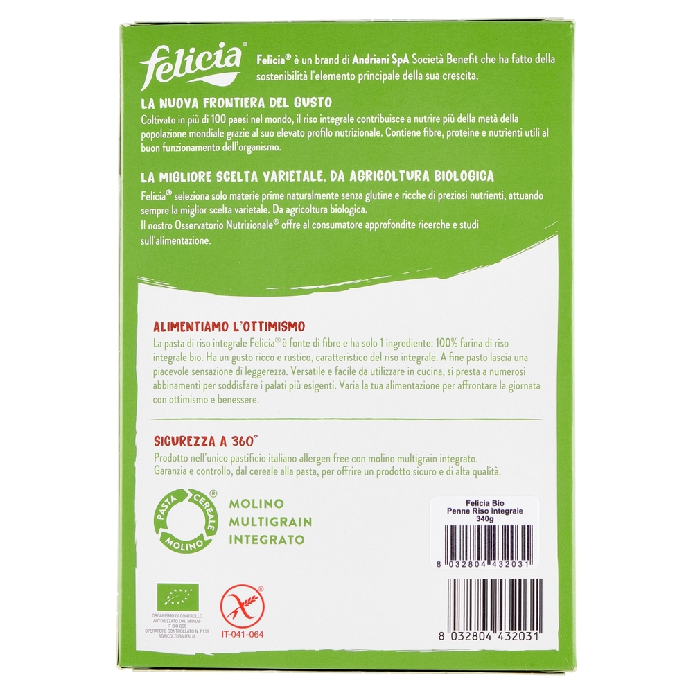 felicia Penne Riso Integrale Bio 340 g