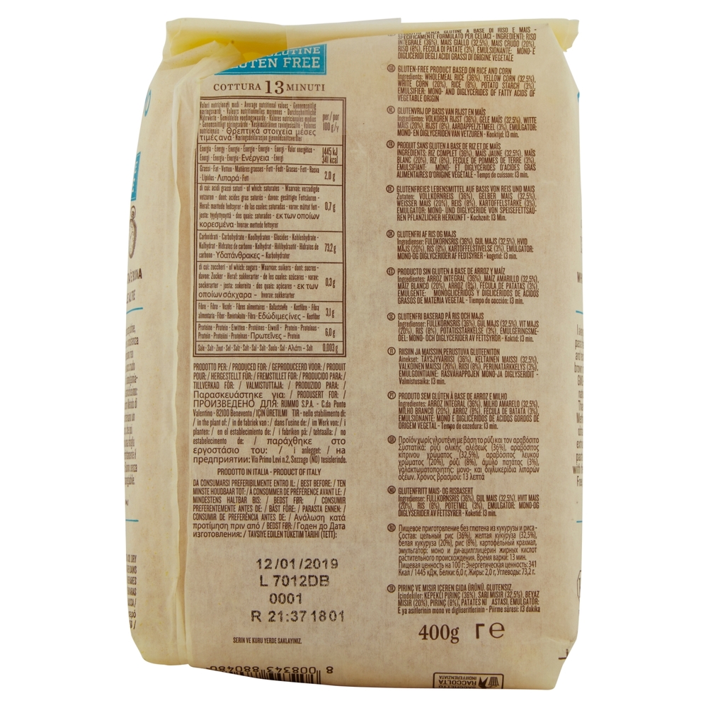 Rummo Senza Glutine Fusilli N° 48 400 g