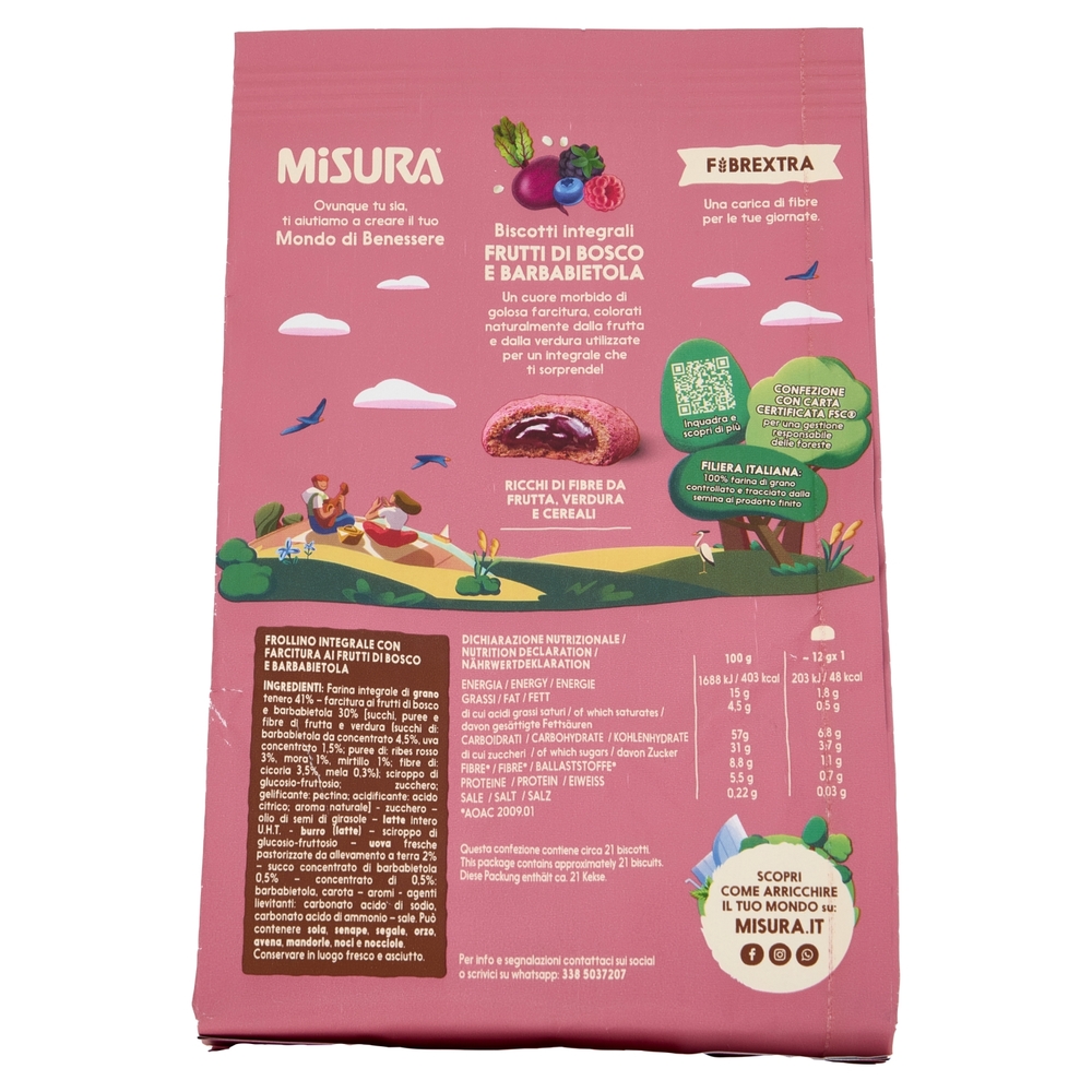 Misura Fibrextra Morbido Ripieno Frutti di bosco e Barbabietola 260 g