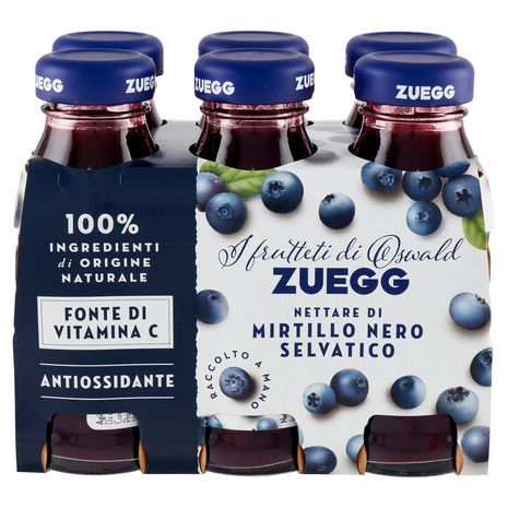 Zuegg I frutteti di Oswald Nettare di Mirtillo Nero Selvatico 6 x 125 ml
