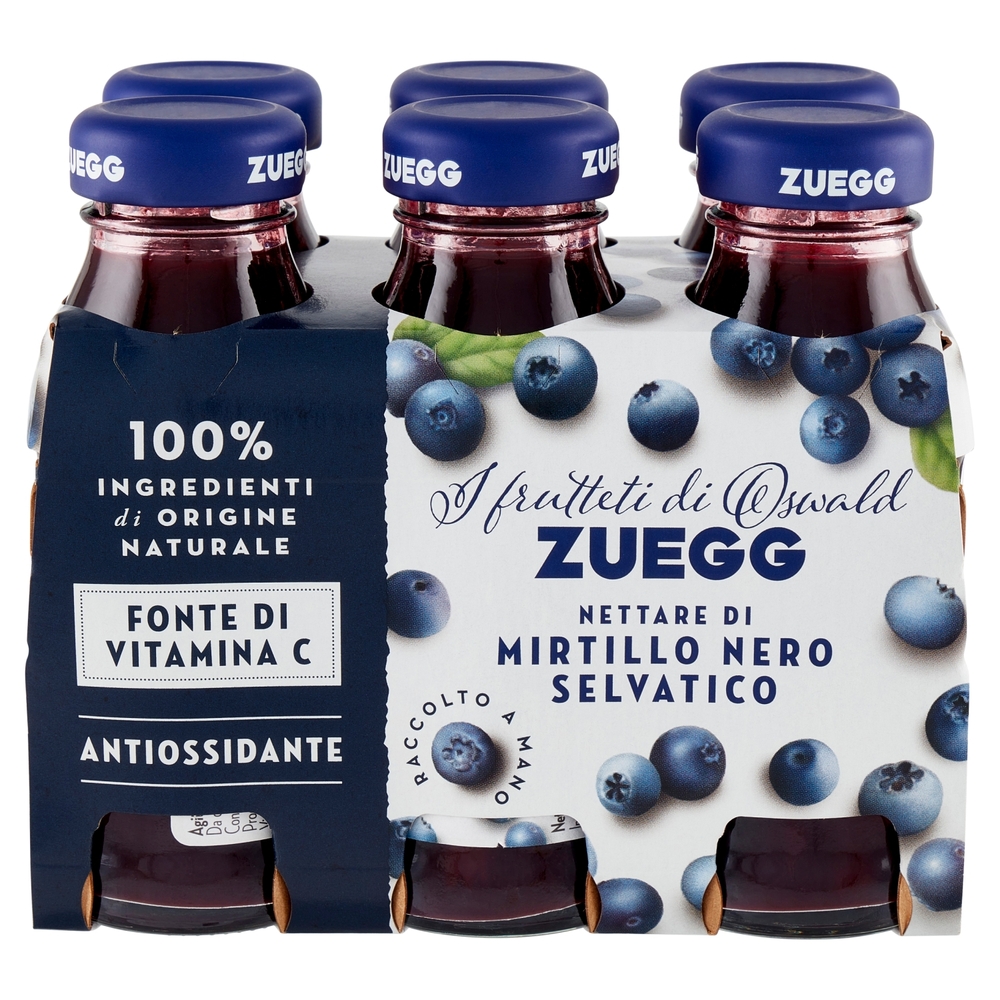 Zuegg I frutteti di Oswald Nettare di Mirtillo Nero Selvatico 6 x 125 ml