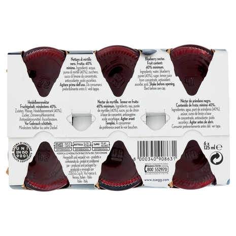 Zuegg I frutteti di Oswald Nettare di Mirtillo Nero Selvatico 6 x 125 ml