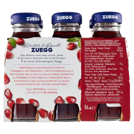 Zuegg I frutteti di Oswald Nettare di Melograno Italiano 6 x 125 ml