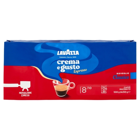 Lavazza Crema e Gusto Espresso Classico Caffè Macinato 4 x 250 g