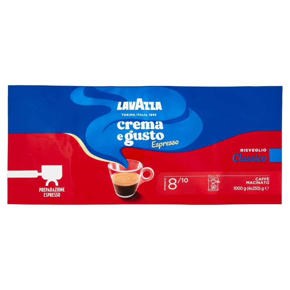 Lavazza Crema e Gusto Espresso Classico Caffè Macinato 4 x 250 g
