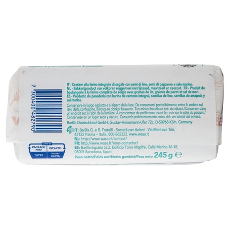 Wasa Chruncy Twist Cracker con Farina Integrale di Segale e Semi di Lino e Papavero 245g