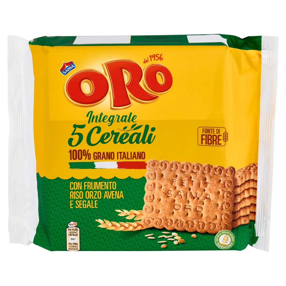 Oro Saiwa biscotti secchi 5 Cereali - 420 g