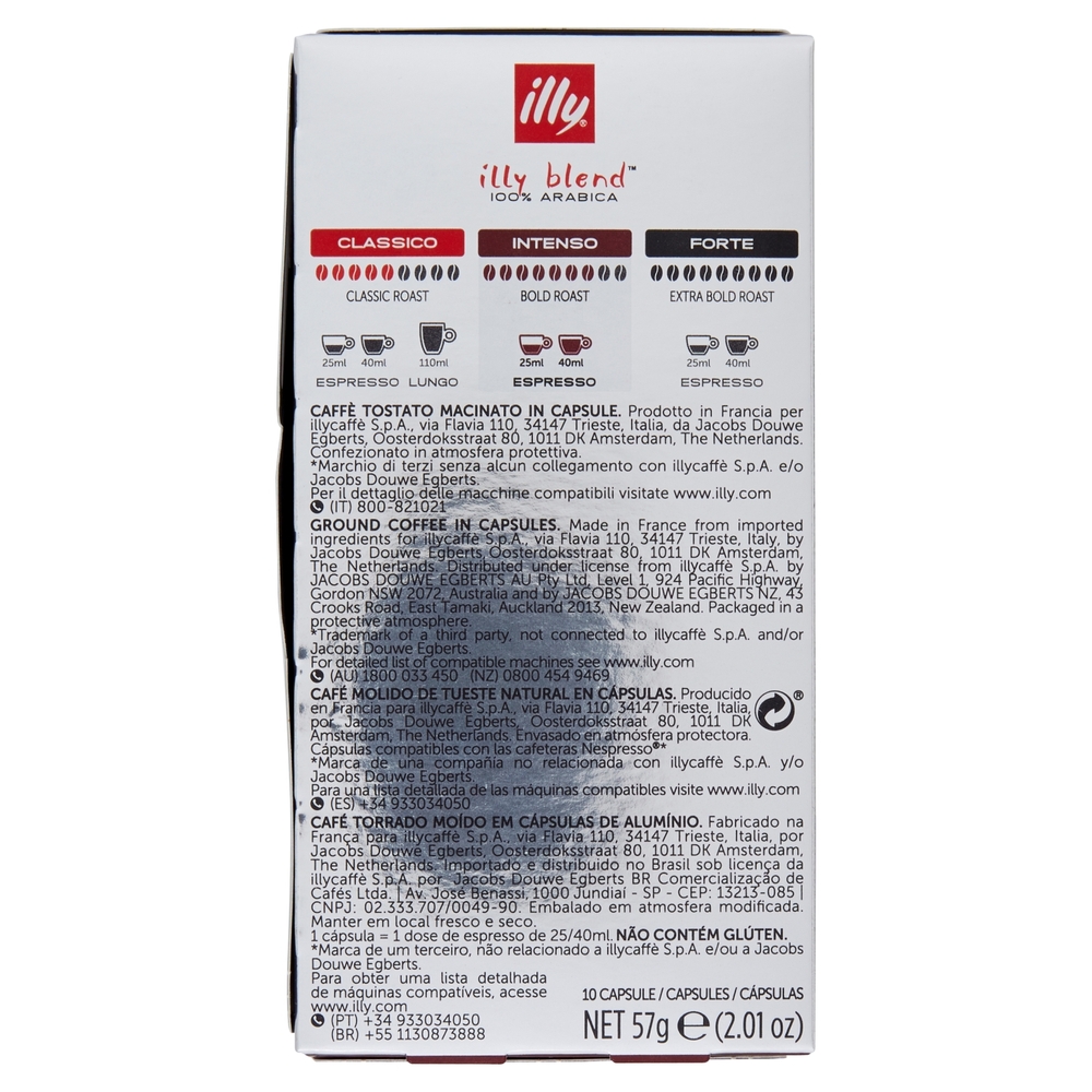 illy Intenso Espresso 10 Capsule Compatibili con le Macchine Nespresso* 57 g