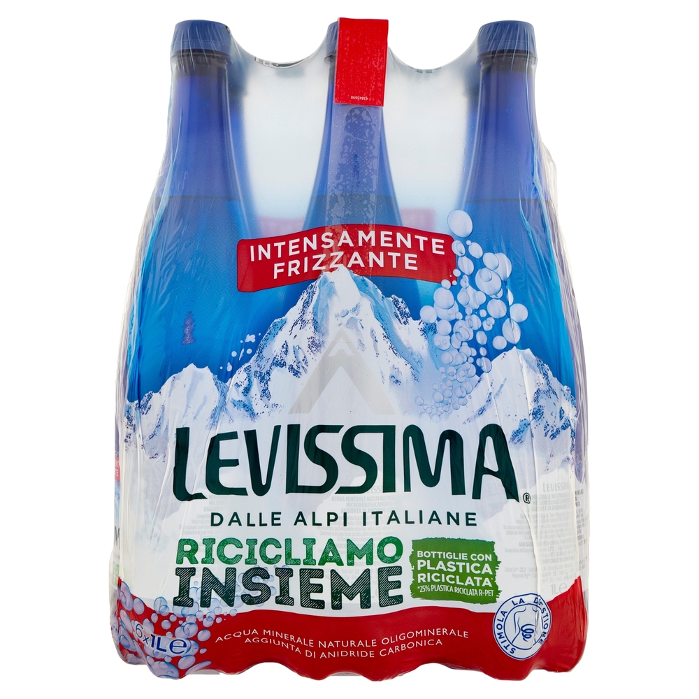 LEVISSIMA, Acqua Intensamente Frizzante 25% RPET 6 x 1 L