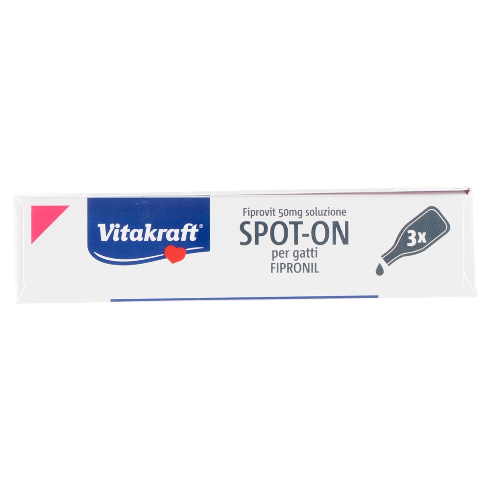 Vitakraft Fiprovit 50mg soluzione Spot-On per gatti Fipronil 3 x 0,50 ml
