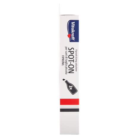 Vitakraft Fiprovit 67mg soluzione Spot-On per cani di taglia piccola Fipronil 3 x 0,67 ml