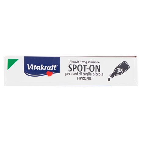 Vitakraft Fiprovit 67mg soluzione Spot-On per cani di taglia piccola Fipronil 3 x 0,67 ml