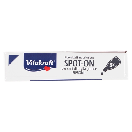 Vitakraft Fiprovit 268mg soluzione Spot-On per cani di taglia grande Fipronil 3 x 2,68 ml