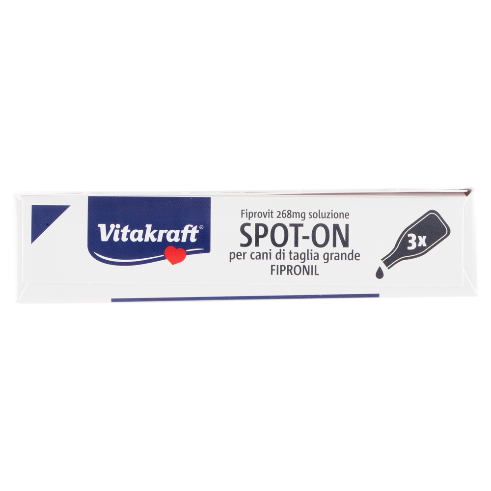 Vitakraft Fiprovit 268mg soluzione Spot-On per cani di taglia grande Fipronil 3 x 2,68 ml