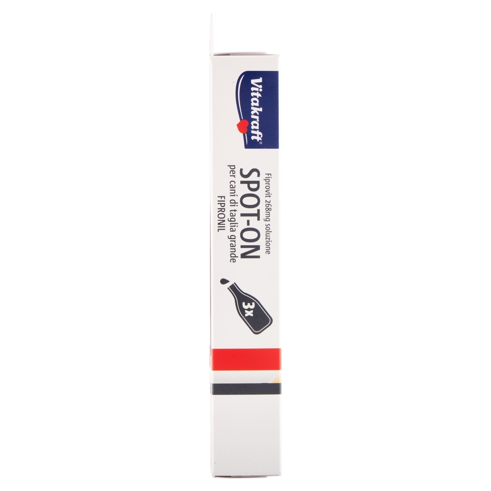 Vitakraft Fiprovit 268mg soluzione Spot-On per cani di taglia grande Fipronil 3 x 2,68 ml
