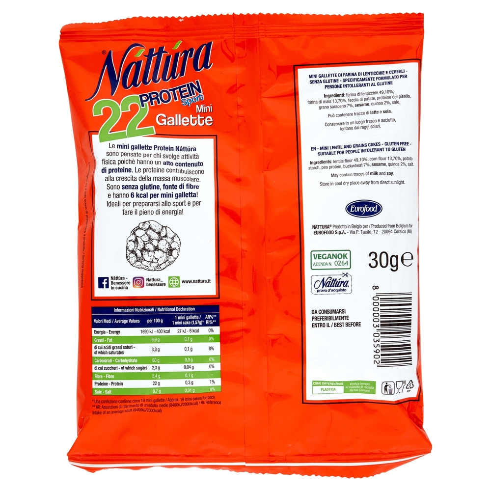 Náttúra 22 Protein Sport Mini Gallette 30 g