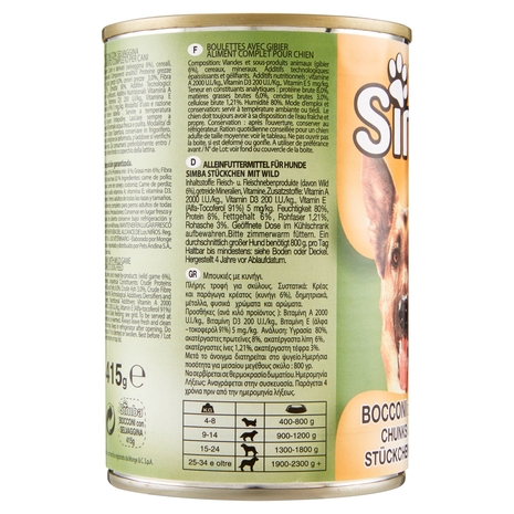 Simba Bocconi con Selvaggina 415 g