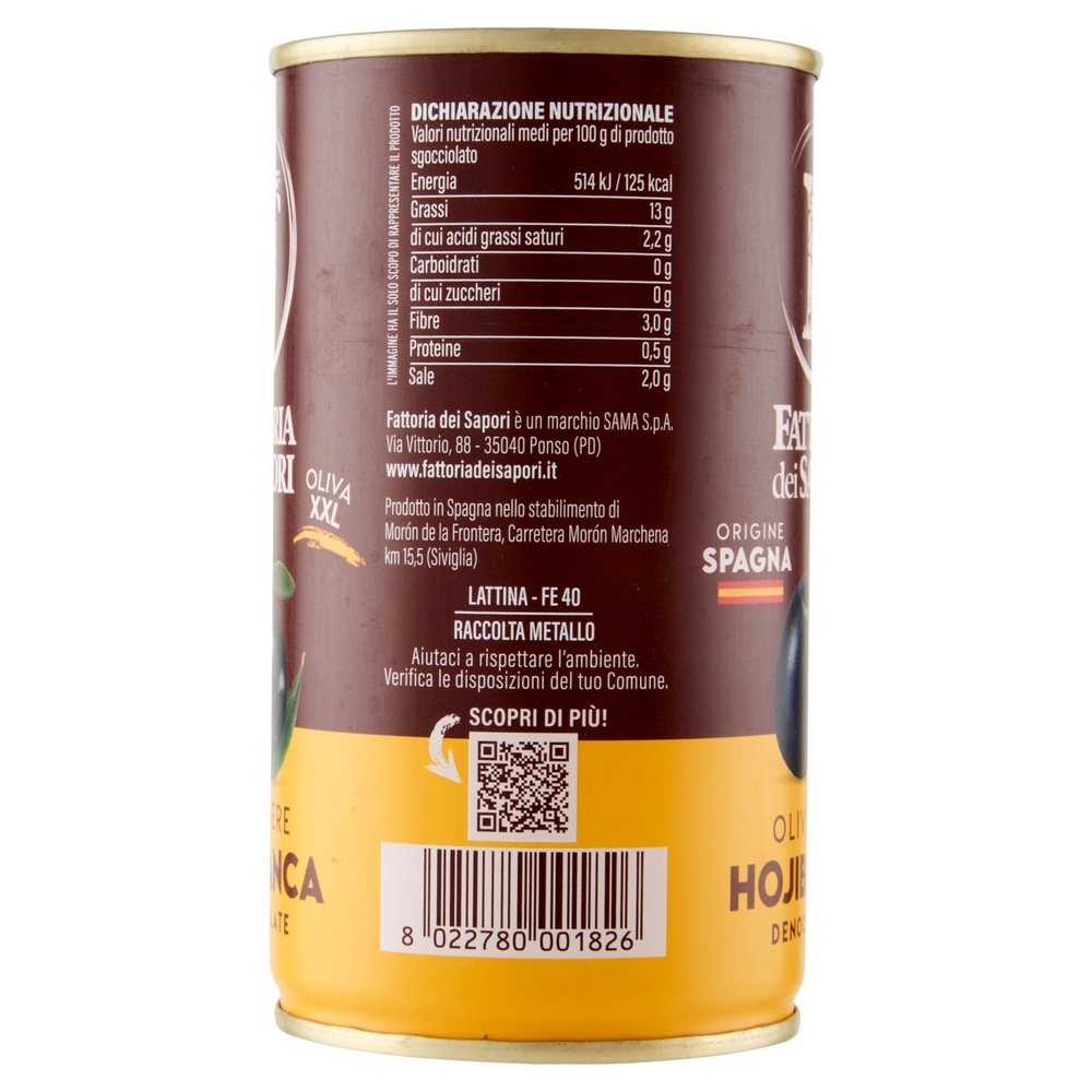 Fattoria dei Sapori Olive Nere Hojiblanca Denocciolate 350 g