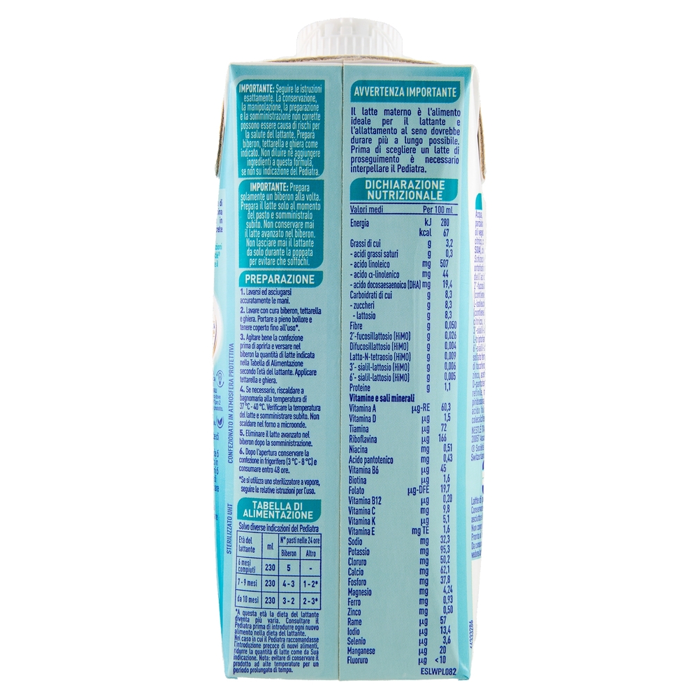 NESTLÉ NIDINA Optipro 2 Latte di proseguimento liquido da 6 mesi Brick da 500ml