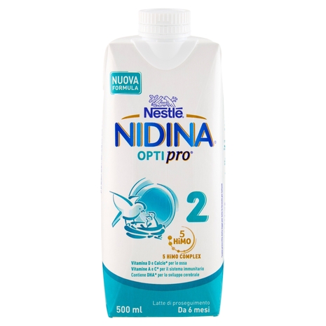 NESTLÉ NIDINA Optipro 2 Latte di proseguimento liquido da 6 mesi Brick da 500ml