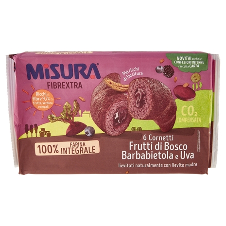 Misura Fibrextra Cornetti Frutti di Bosco Barbabietola e Uva 308g
