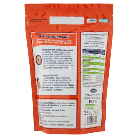 Náttúra 12 Protein Sport Mini Fiocchi istantanei 100% Avena integrale 350 g