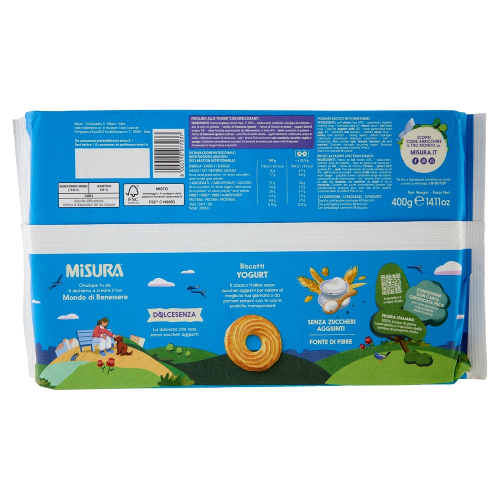 Misura Dolcesenza Biscotti allo Yogurt 400 g