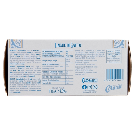 Colussi Lingue di Gatto 130 g