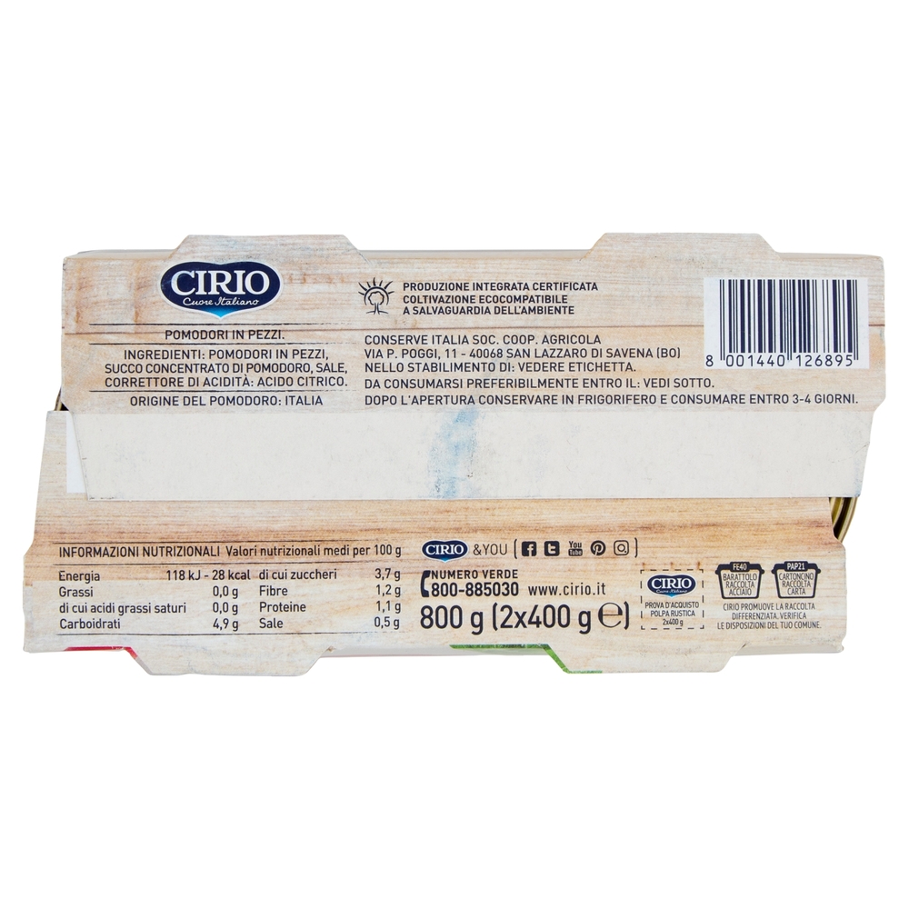 Cirio la Polpa Rustica 2 x 400 g