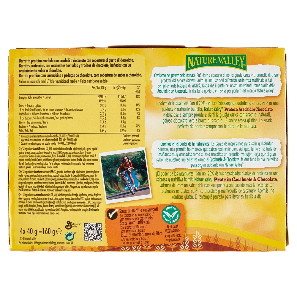 Nature Valley Protein Arachidi e Cioccolato 4 x 40 g