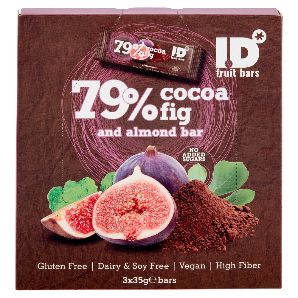 ID 79% cocoa fig and almond bar 3 x 35 g