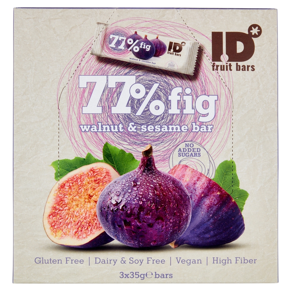 ID 77% fig walnut & sesame bar 3 x 35 g