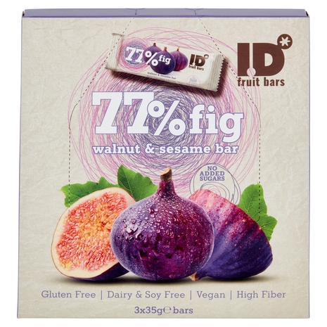 ID 77% fig walnut & sesame bar 3 x 35 g