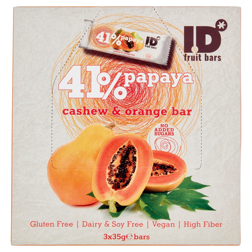 ID 41% papaya cashew & orange bar 3 x 35 g