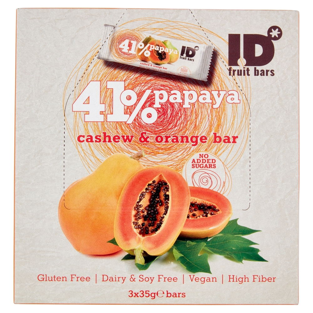 ID 41% papaya cashew & orange bar 3 x 35 g