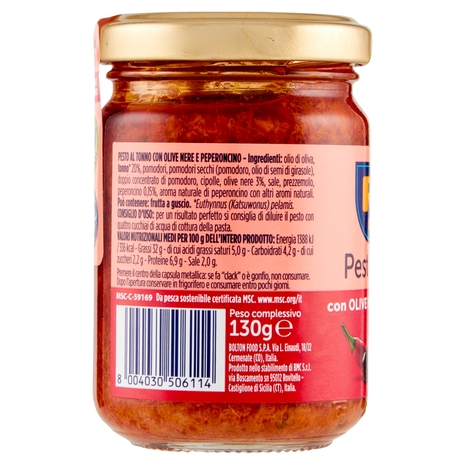 Rio mare Pesto al Tonno con Olive Nere e Peperoncino 130 g