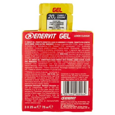 Enervit Gel Lemon Flavour 3 x 25 ml